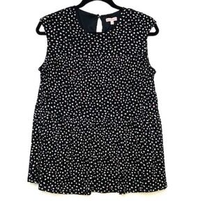 JUICY COUTURE Black Spotted Semi Peplum Tank Top M